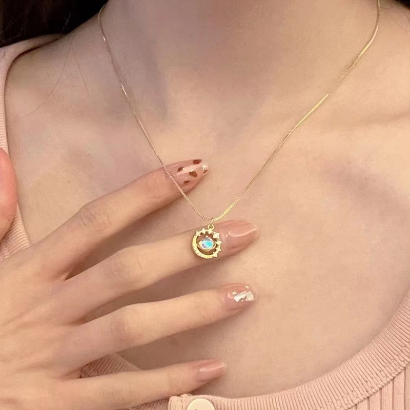 Artificial Opal Planet Necklace Round Shape