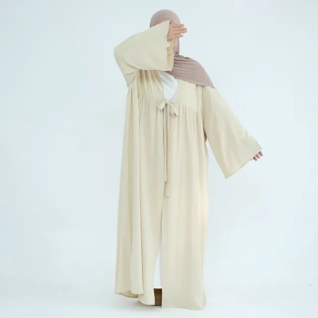 Women's Long Sleeve Tied Cardigan Jumpsuit Robe Champagne Xltoxxl - Shop at LoveMi