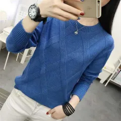 Autumn And Winter Sweaters Women's Pullover Bottoming Shirt Loose Bottoming Top Knitwear - Blue - View 1