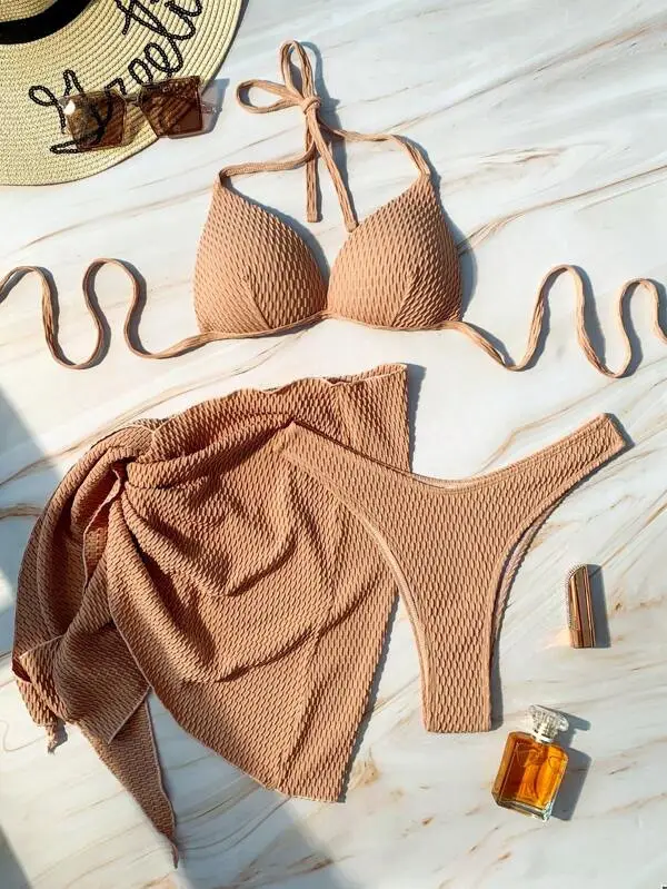 Women's Sexy Russian Split Three Piece Swimsuit