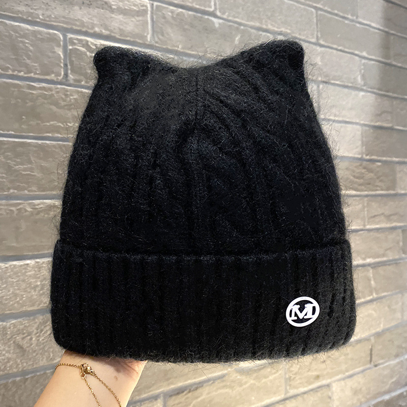 Cute Cat-ear Knitted Wool Warm Hat Versatile Face-slimming - Image 7