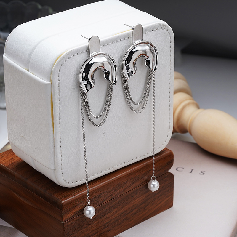 Tassel Earrings Pearl Special-interest Design Long Earrings