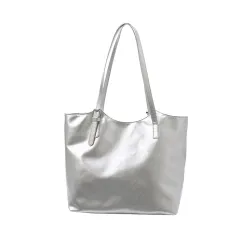 Japanese-style Minimalist Tote Bag For Women - Silver - View 1