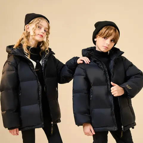 Trendy Black Gold Children's Down Jacket