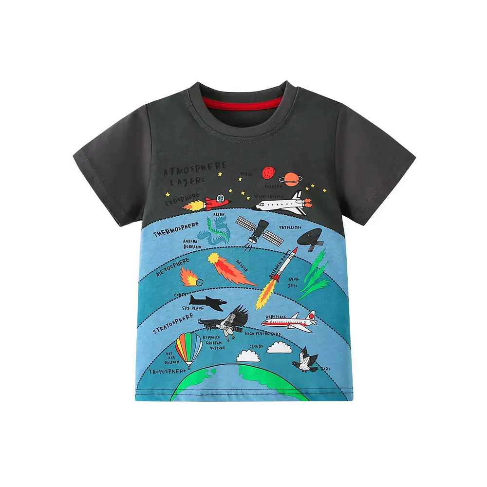 Fashionable Crew-Neck Bottoming T-Shirt For Boys