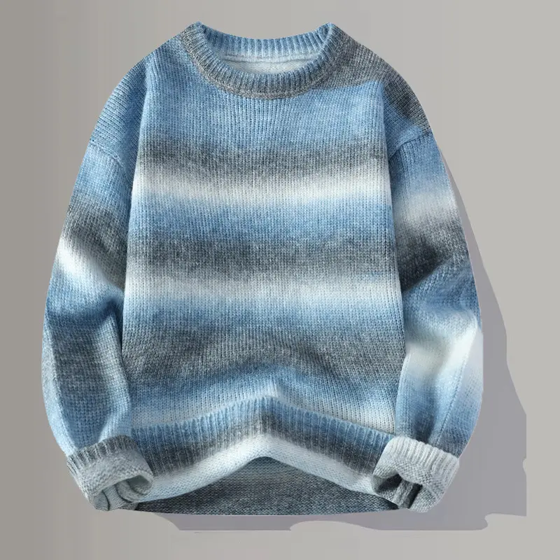 Men's Gradient-Color Loose-fit Knitted Sweater