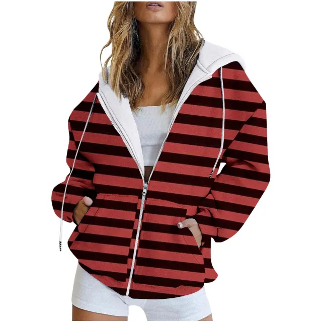 Digital Printing Urban Casual Round Neck Zipper Sweater Wy03Pl22 Xl - Shop at LoveMi