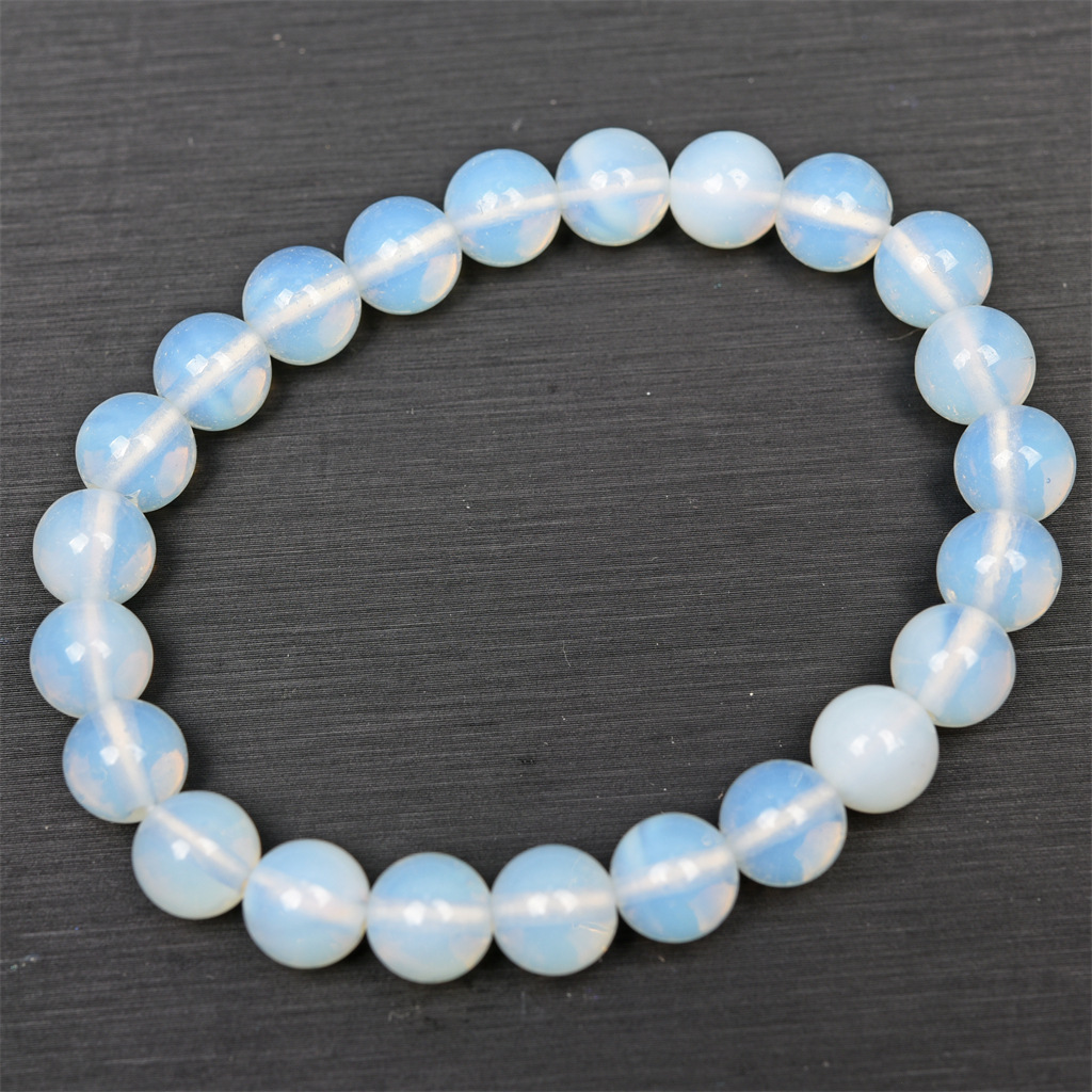 Synthetic Opal Round Beads Earring Bracelet 8Mm Single Circle - Shop at LoveMi