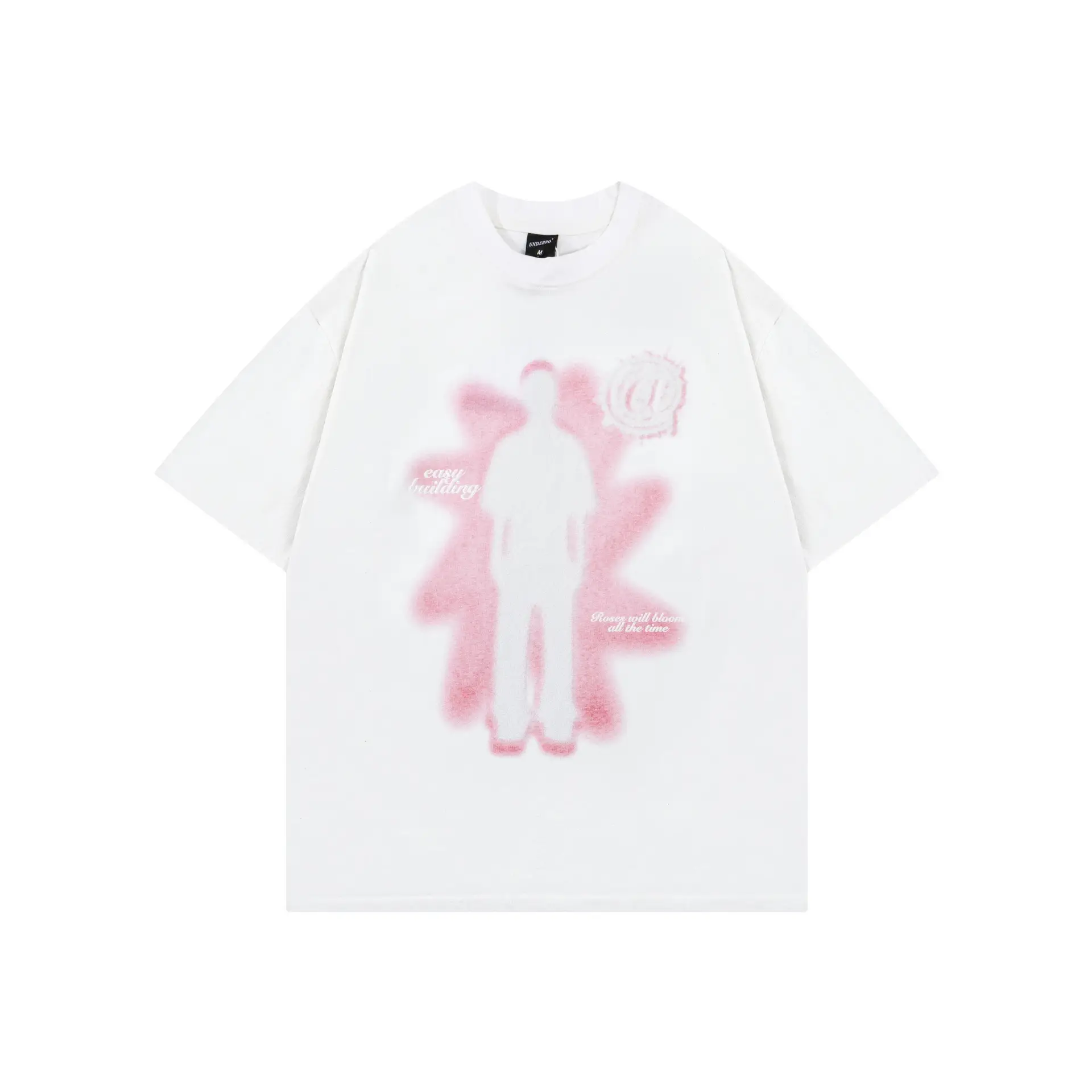 Human Shadow Print Short Sleeve Men Clothing Summer