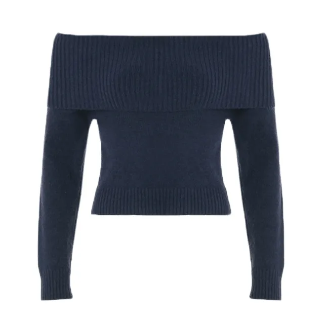 European And American All matching Slim Fit Sweater Women Dark Blue - Shop at LoveMi