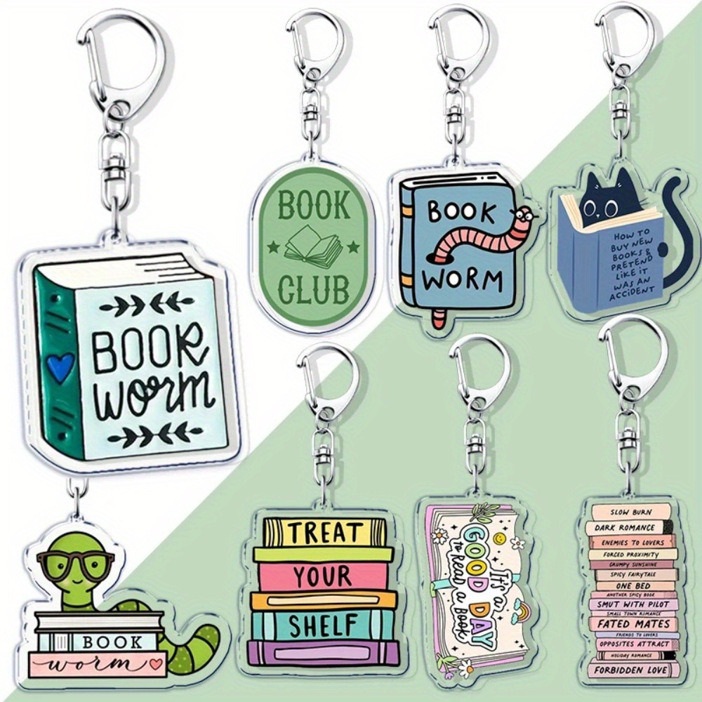 Cross-border New Joke Bookworm Acrylic Keychain