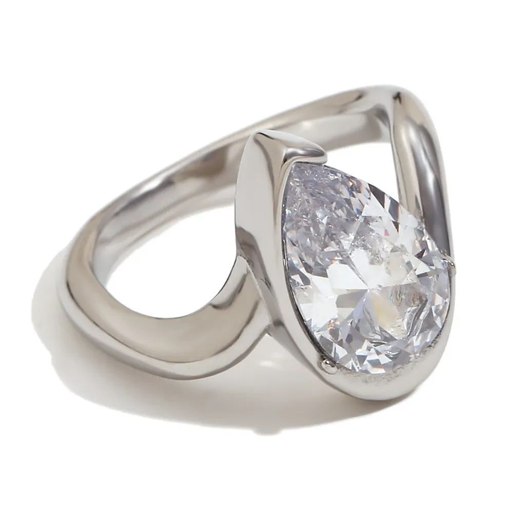 Fashion Temperament Personalized Minority Stainless Steel Ring For Women - Steel Color