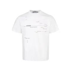 American Style Summer Simplicity Design Letter Print Loose Comfort And Casual T-shirt - White - View 1