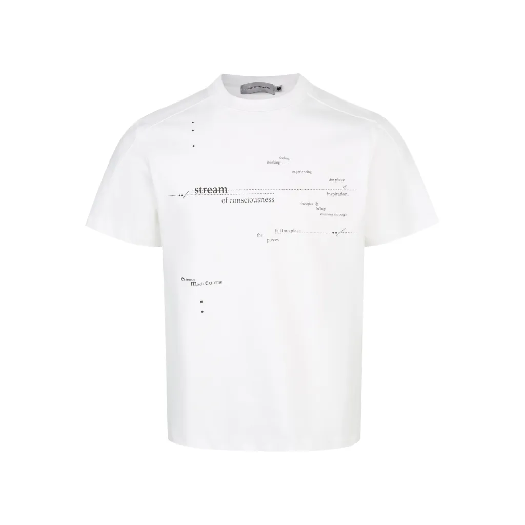 American Style Summer Simplicity Design Letter Print Loose Comfort And Casual T-shirt - White