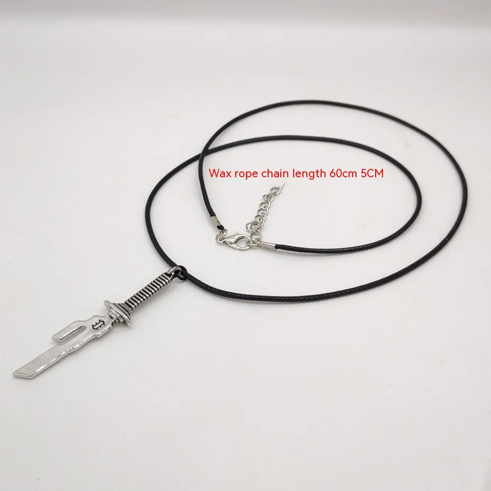 Necklace Folding Jade Chain Hand Pendant Cos Ornament - Wax Rope Necklace