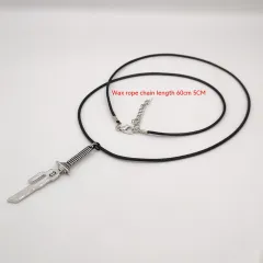 Necklace Folding Jade Chain Hand Pendant Cos Ornament - Wax Rope Necklace - View 1
