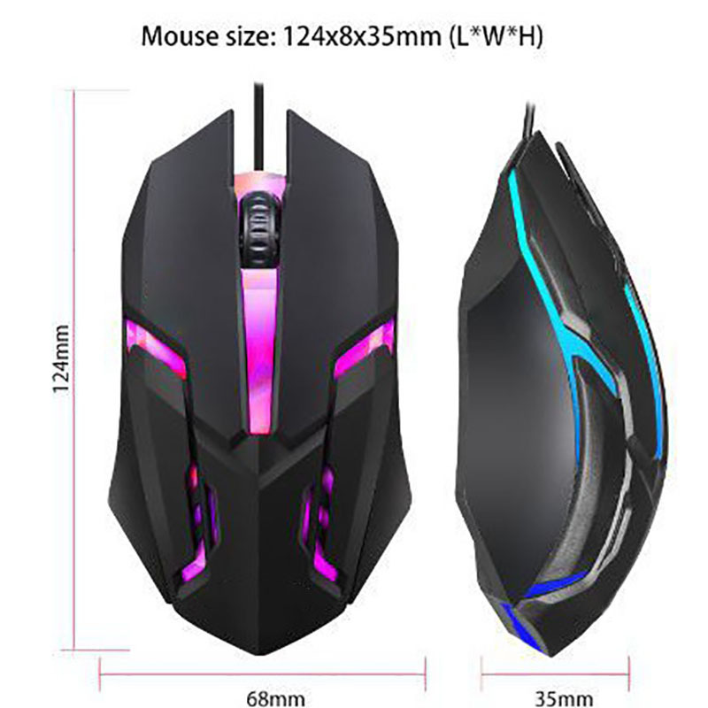 Wired Mouse Computer E-sports Colorful Breathing Light Luminous USB Office Gaming 4