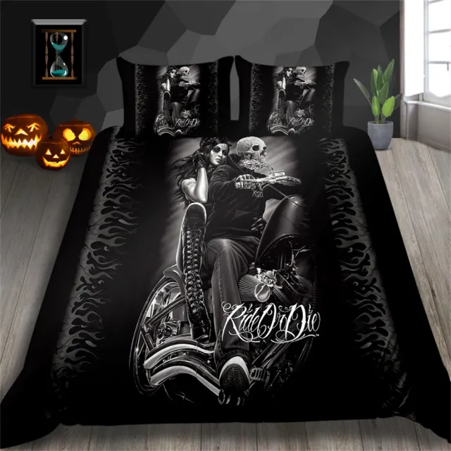 3D Printed Skull Printed Three piece Home Textile Set Style5 - Shop at LoveMi