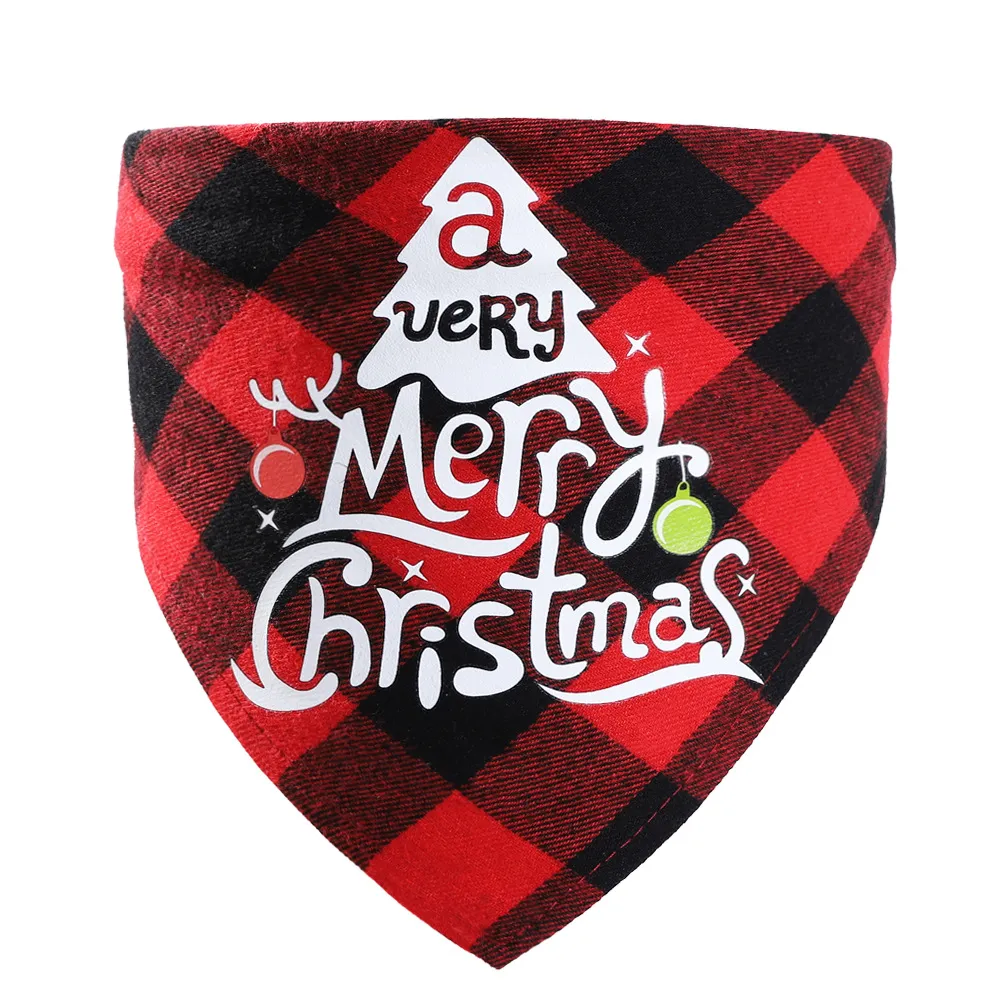 Christmas Pet Saliva Towel DIY Dog Triangle - Red 8