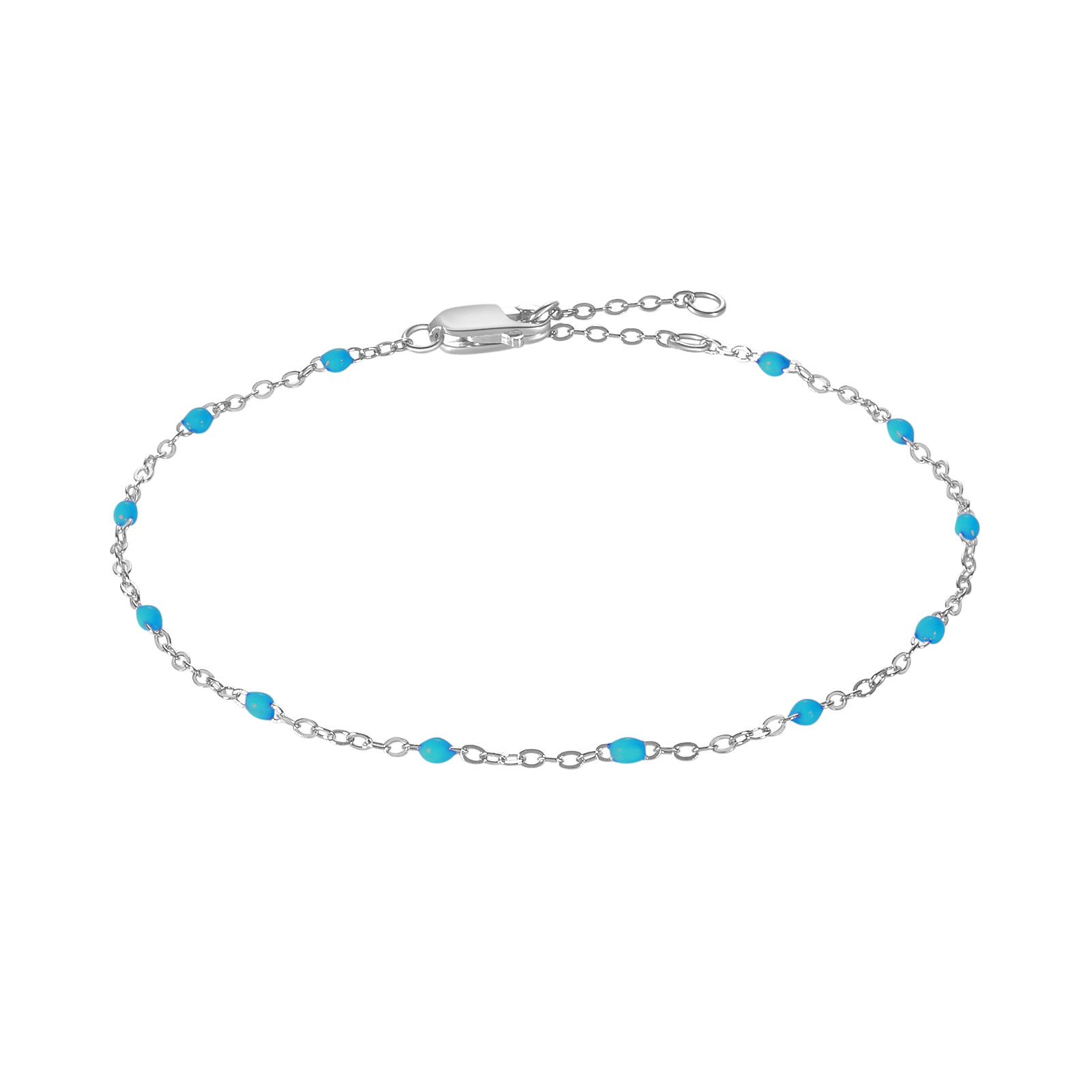 S925 Sterling Silver Color Epoxy Beads Stitching Bracelet