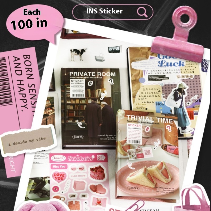 Sticker Book Tiredness Of The World Cutting-free Creative Decorative Material Stickers