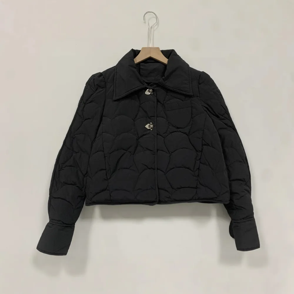 Online Red Diamond Plaid Short Down Jacket