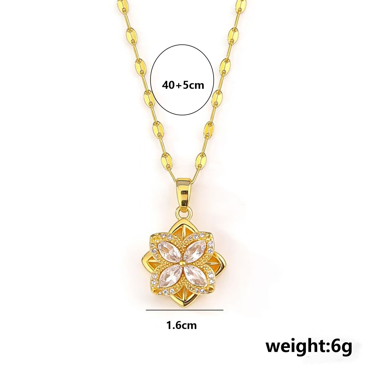 Korean-style Rotating Four-Leaf Clover Pendant - 5