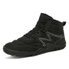 Men's Winter Warm And Plush Snow Boots - Black - View 1