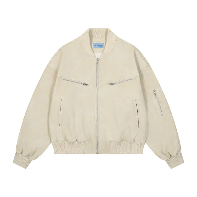 Women's Fashion Casual Imitation Leather Jacket Coat Apricot - Shop at LoveMi
