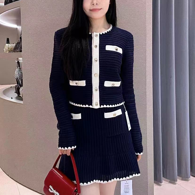 High-waisted Chanel-style Cardigan Mini Skirt