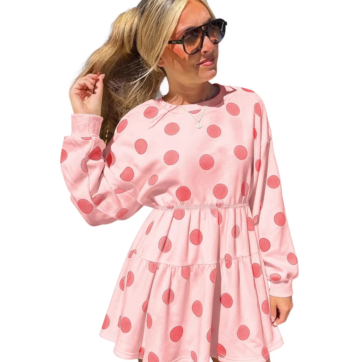 New High Waist Long Sleeves Dress For Women