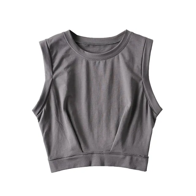 Women's Loose Exercise Blouse I shaped Round Neck Slim fit Tank Top Tan - Shop at LoveMi