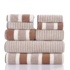 Coral Fleece Double-sided Thickened 8-piece Set Towels Square Scarf - Brown - View 1