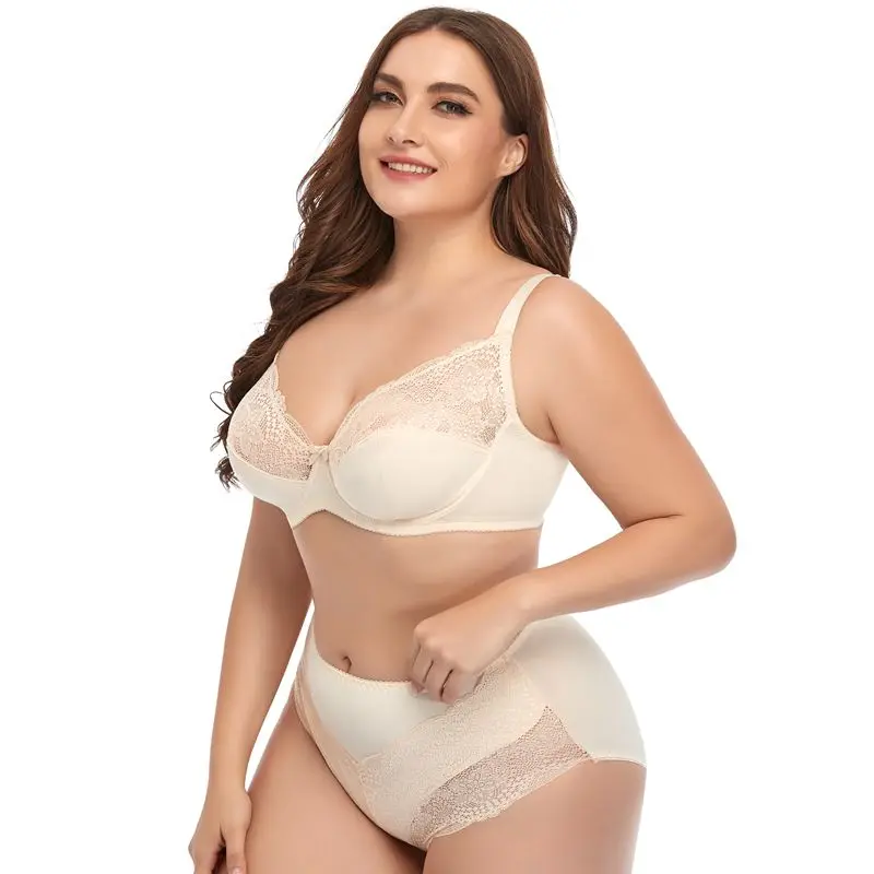 Title 10, Plus Size Underwire Lace Trim Lingerie