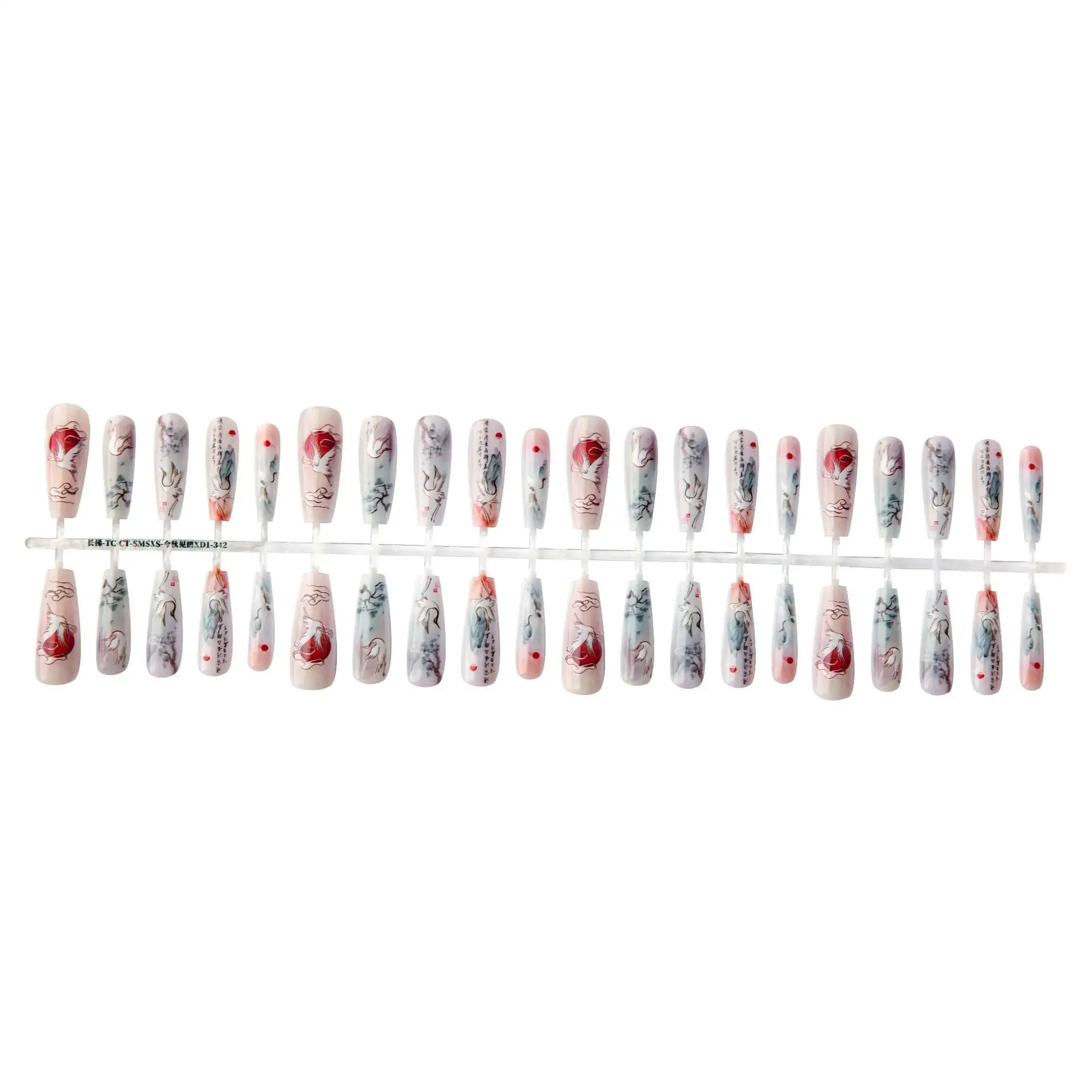 Chinese Style Landscape New Chinese Style Butterfly Crane Nail Beauty Bright Surface
