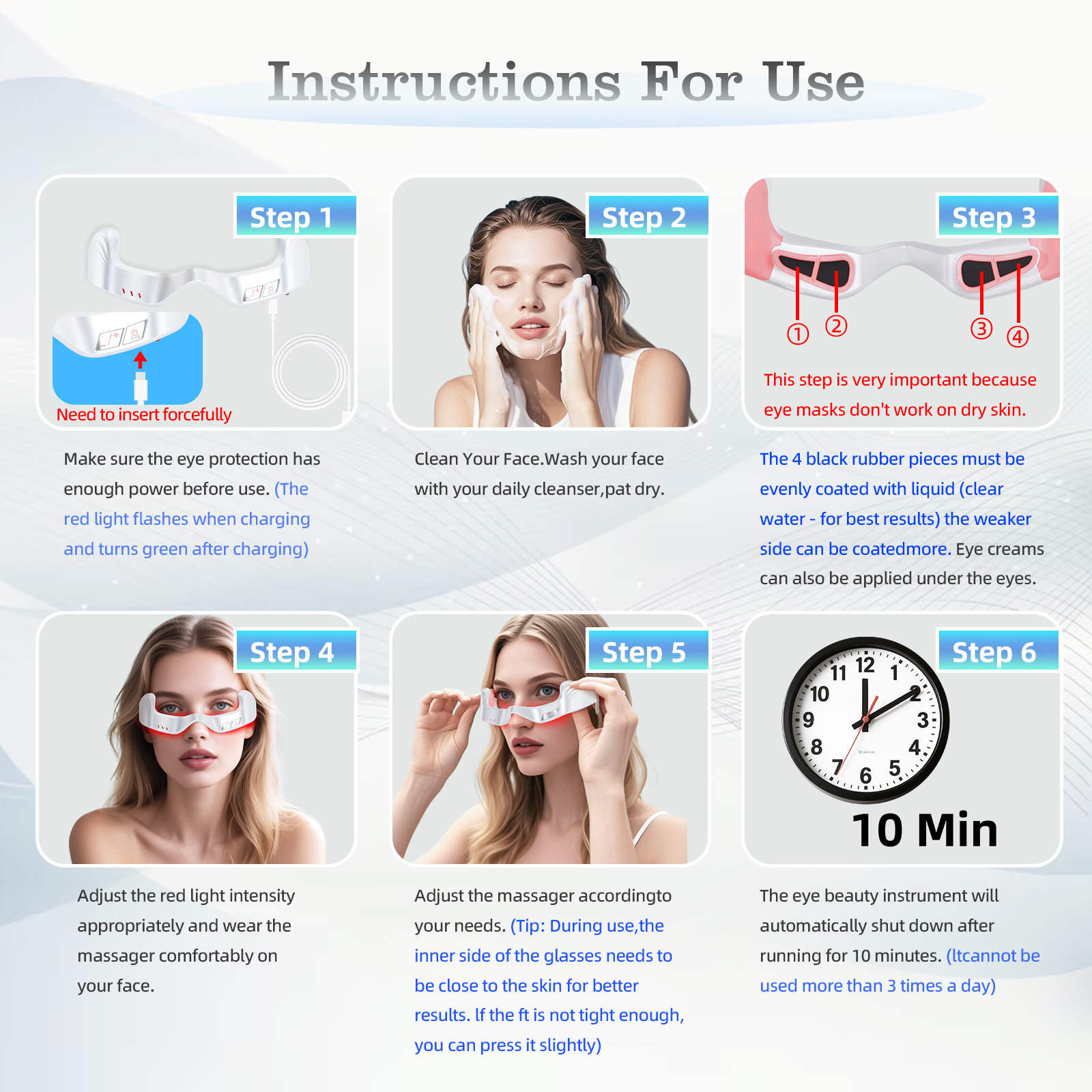 3D Eye Care Device Red Light EMS Microcurrent For The Eye Area