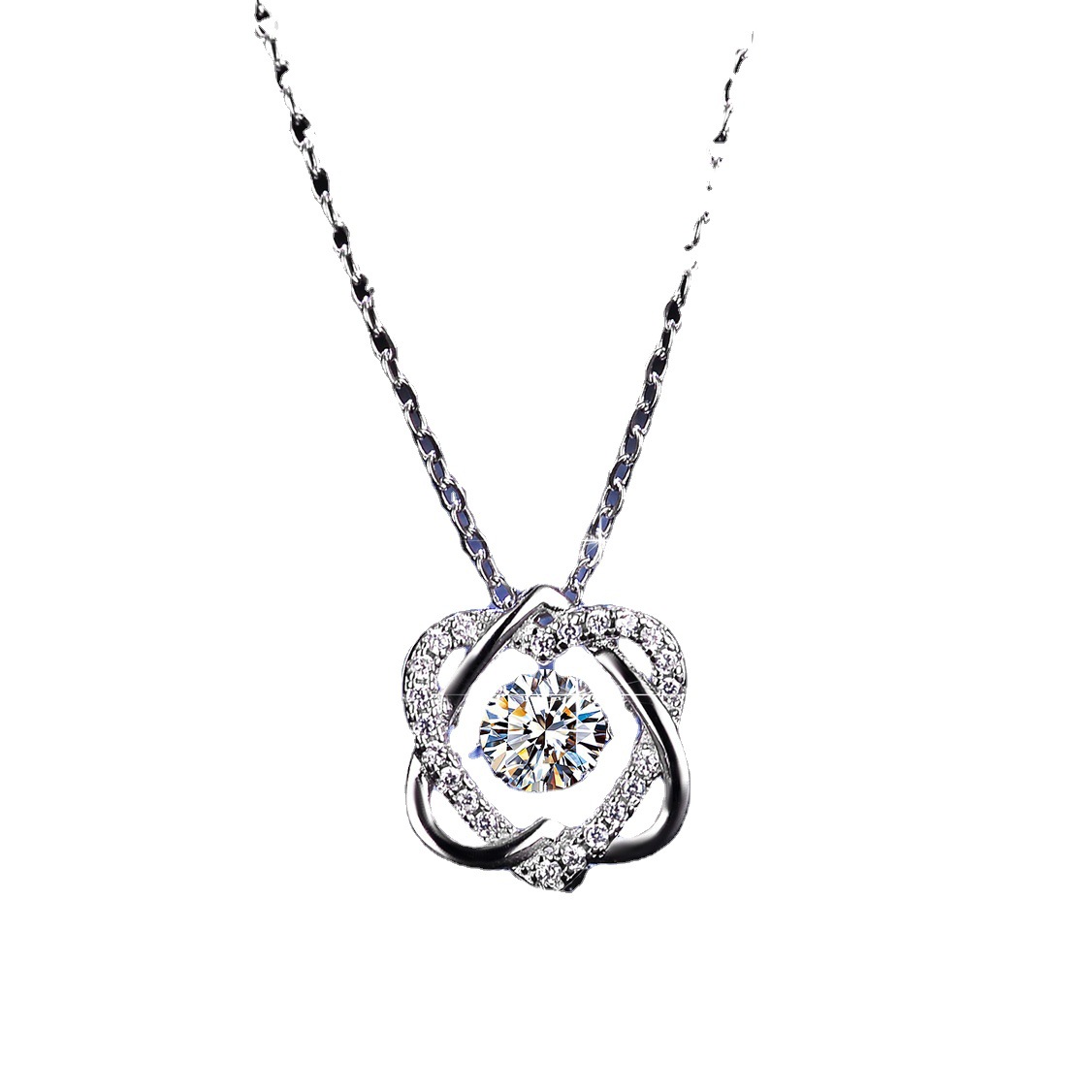 S925 Sterling Silver Pendant Moissanite Smart Necklace - Picture 4 of 4