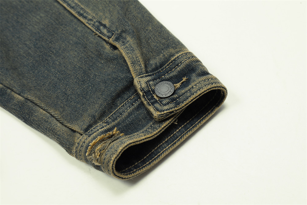 Loose Casual Wash Vintage Distressed Turn-down Collar Coat