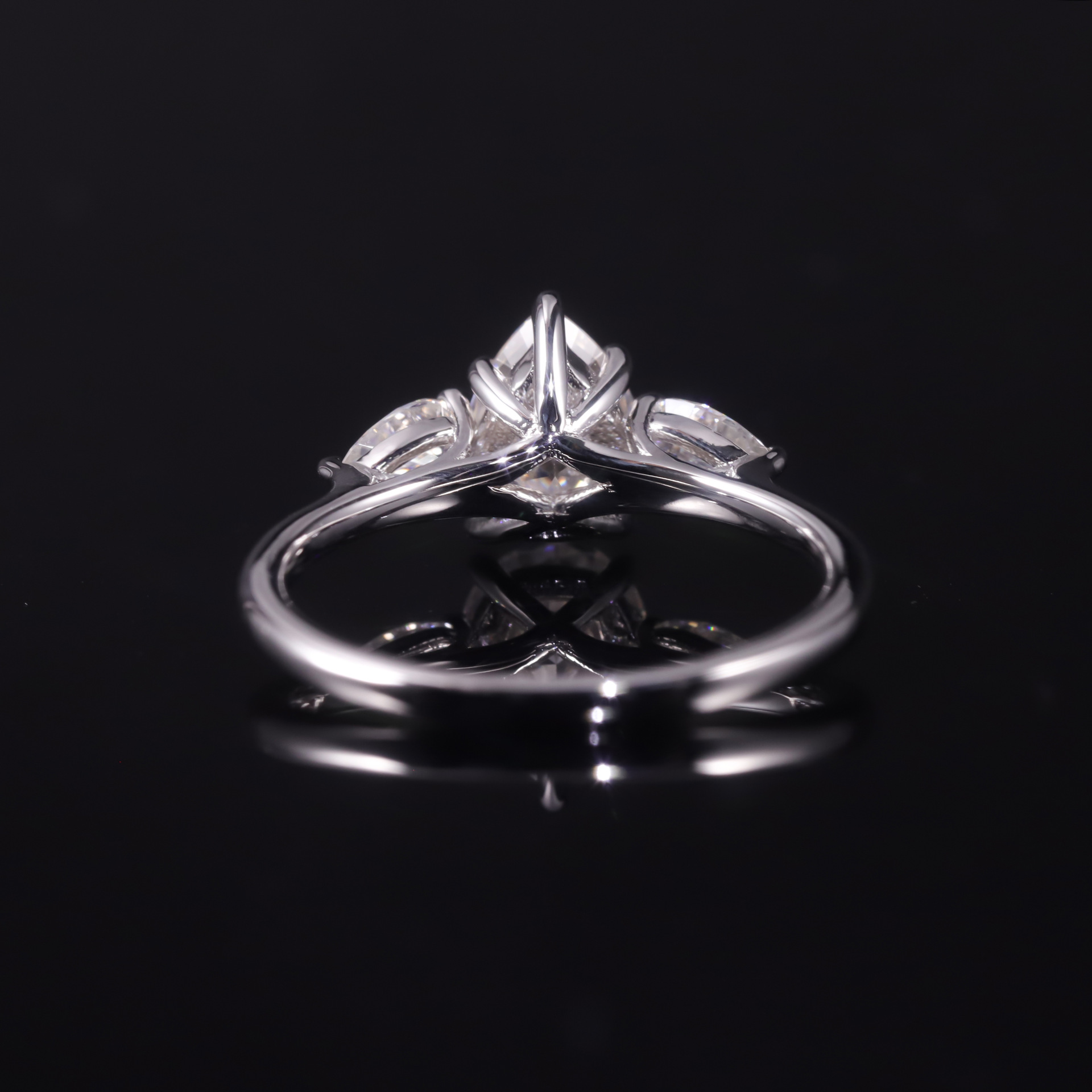 S925 Sterling Silver Moissanite Water Drop Ring Design New