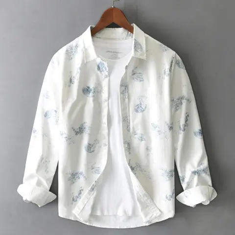 Trendy Printed Shirt Long Sleeve Men's Fashion Casual All-matching