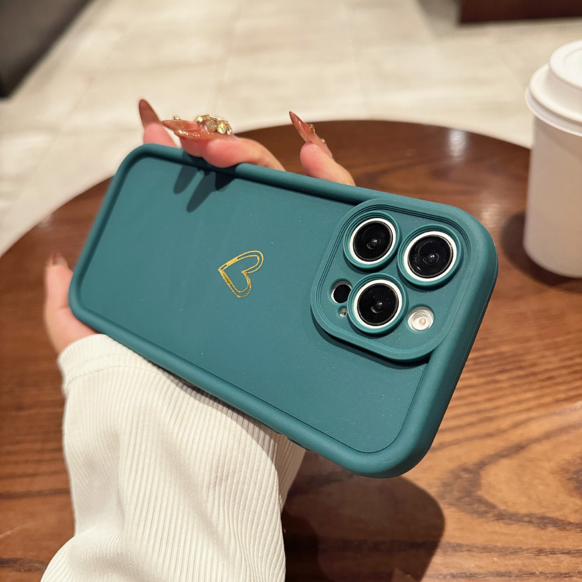 Simple Love Protective Case With Steel Sand Frosted Full Coverage Phone Cover
