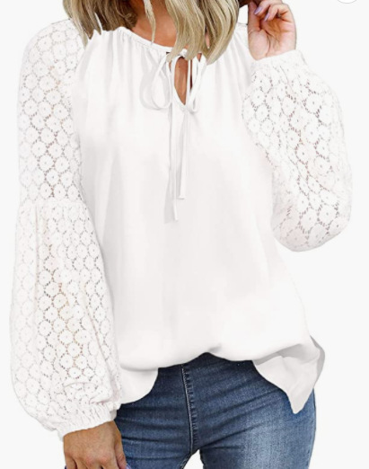 Lace Stitching Lace Loose T-shirt