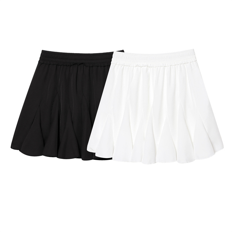 Patchwork Irregular Pleated Skirt