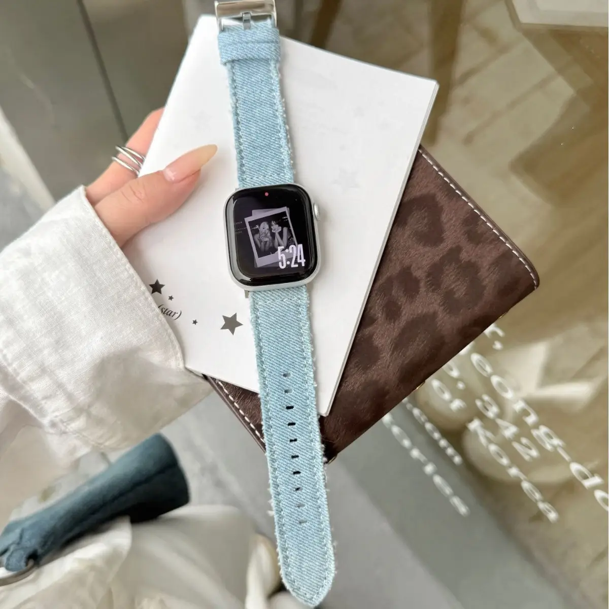 Fashionable Denim Leather Watch Strap