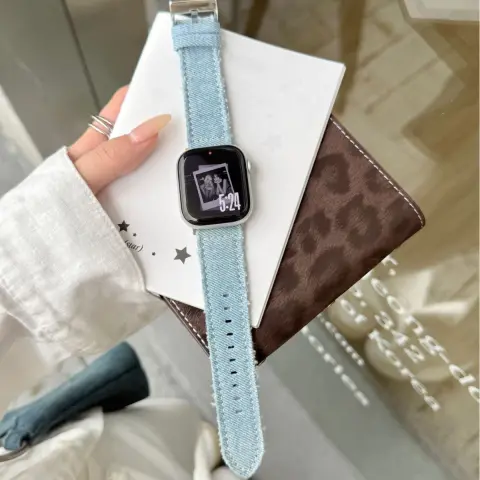Fashionable Denim Leather Watch Strap