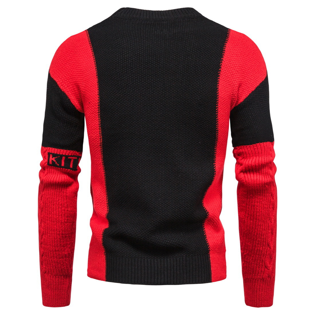 Title 13, Herren Casual Slim Strickpullover Mode Kontrast...