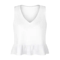 Women's Fashion Casual V-neck Ruffled Small Tank Top - Gsba001 - View 1