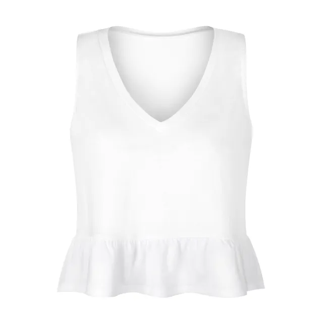 Women's Fashion Casual V neck Ruffled Small Tank Top Gsba001 - Shop at LoveMi