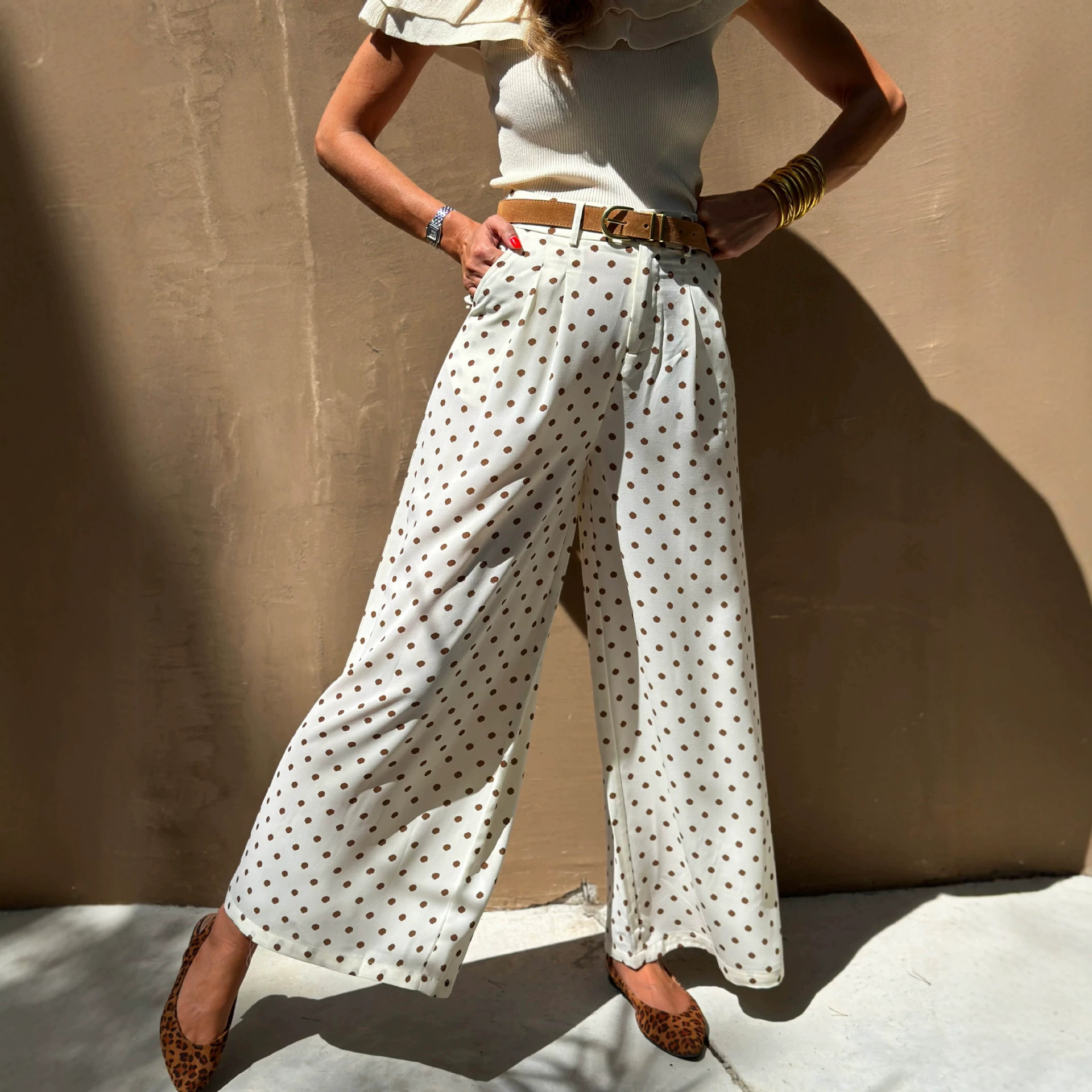European And American Womens Casual Loose-fit Fashionable Wide-leg Trousers