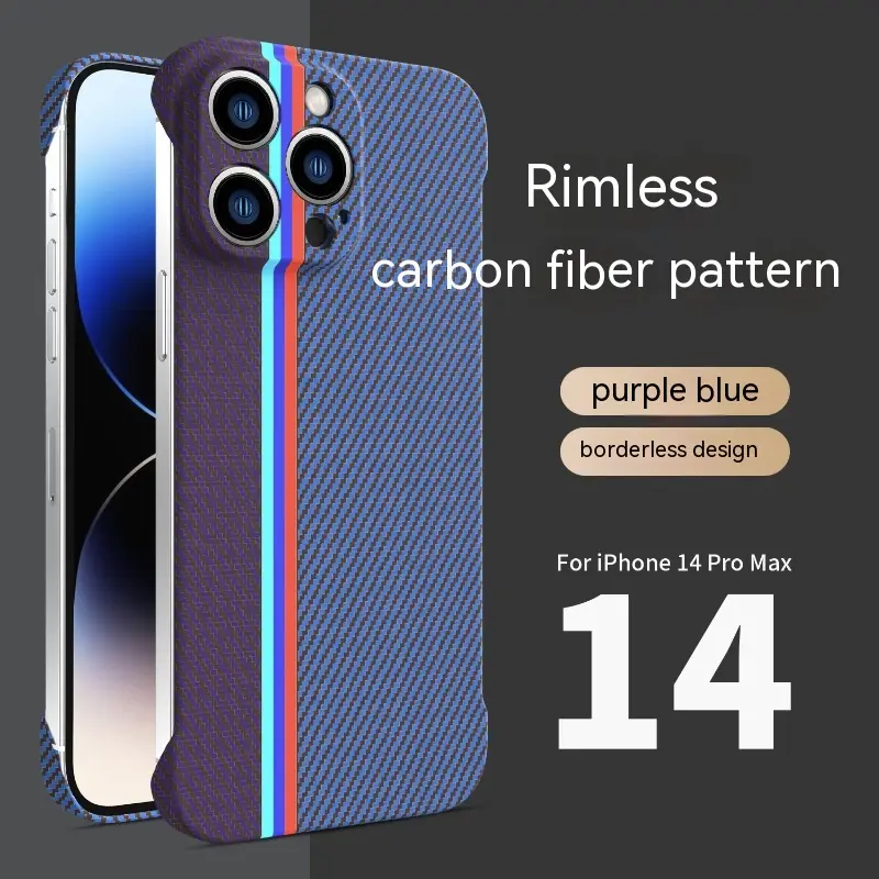 Splicing Carbon Fiber Pattern Phone Case Frameless